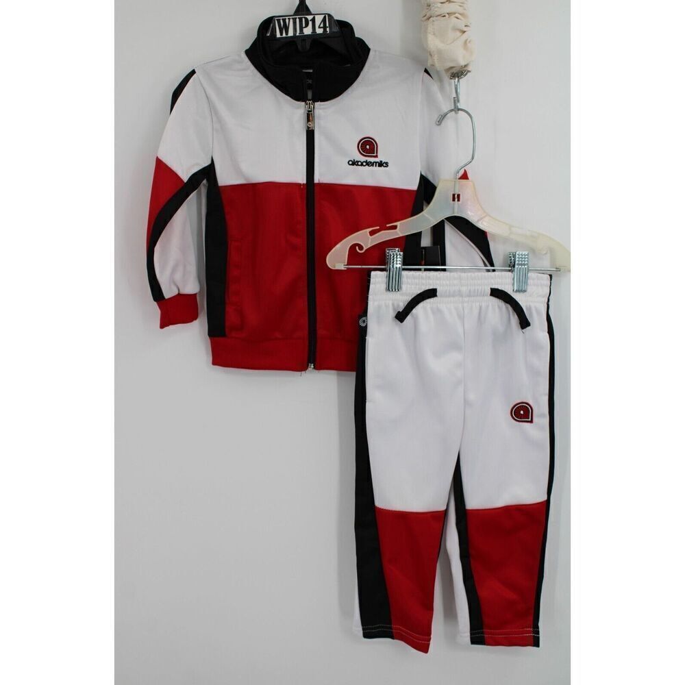 Akademiks Tracksuit 2 Piece Black Full Zip Jacket Shirt Jogger Pants 24m Nwt